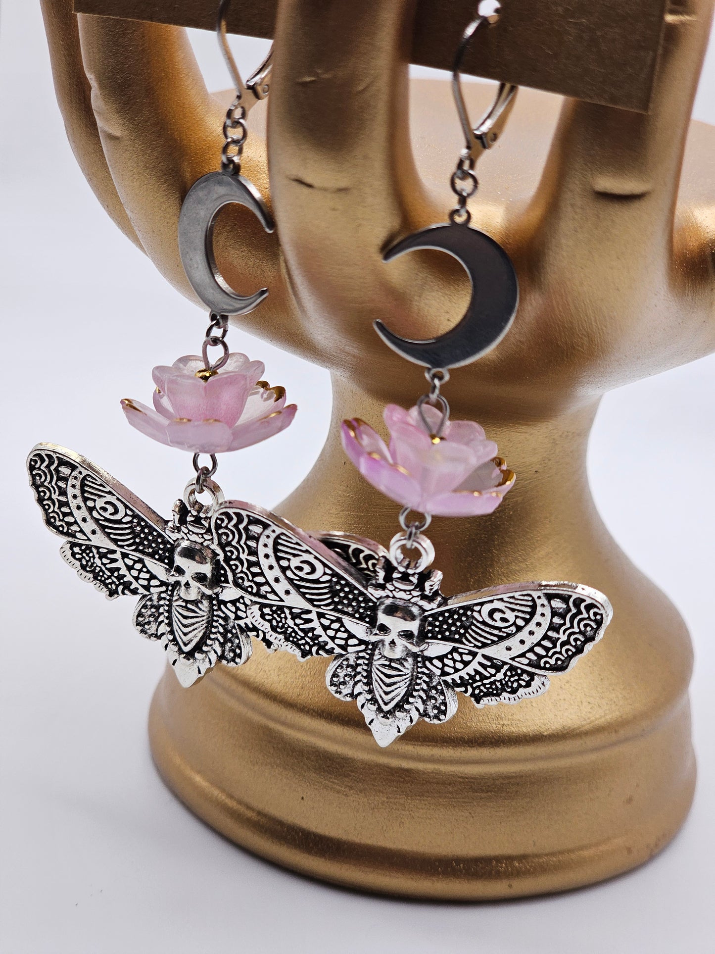 Eden Moth and Moon Earrings