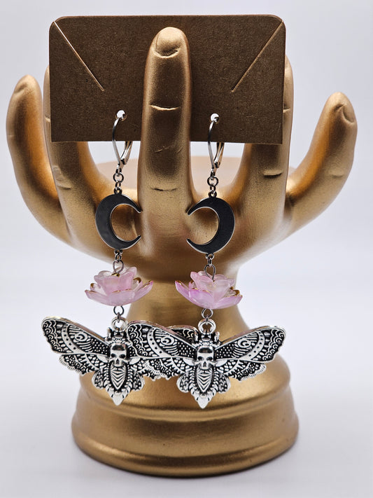 Eden Moth and Moon Earrings