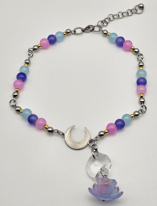 Mystic Crystal Moon Lotus Anklet/Bracelet