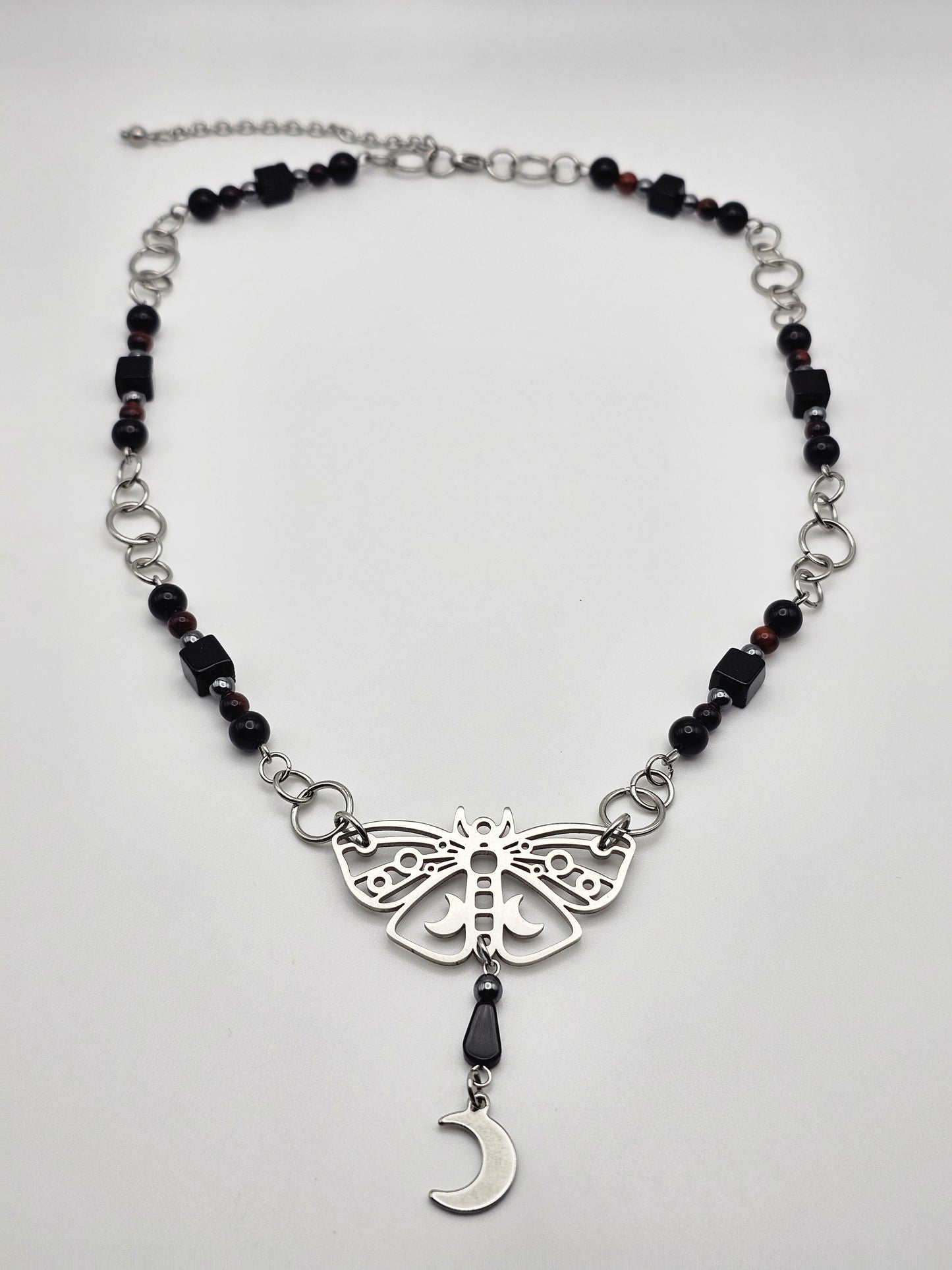 Midnight Moth to Embers Necklace