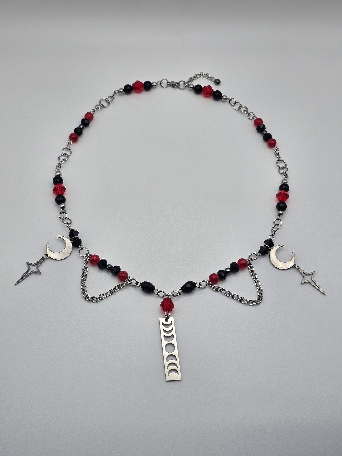 Crimson Moon Veil Necklace