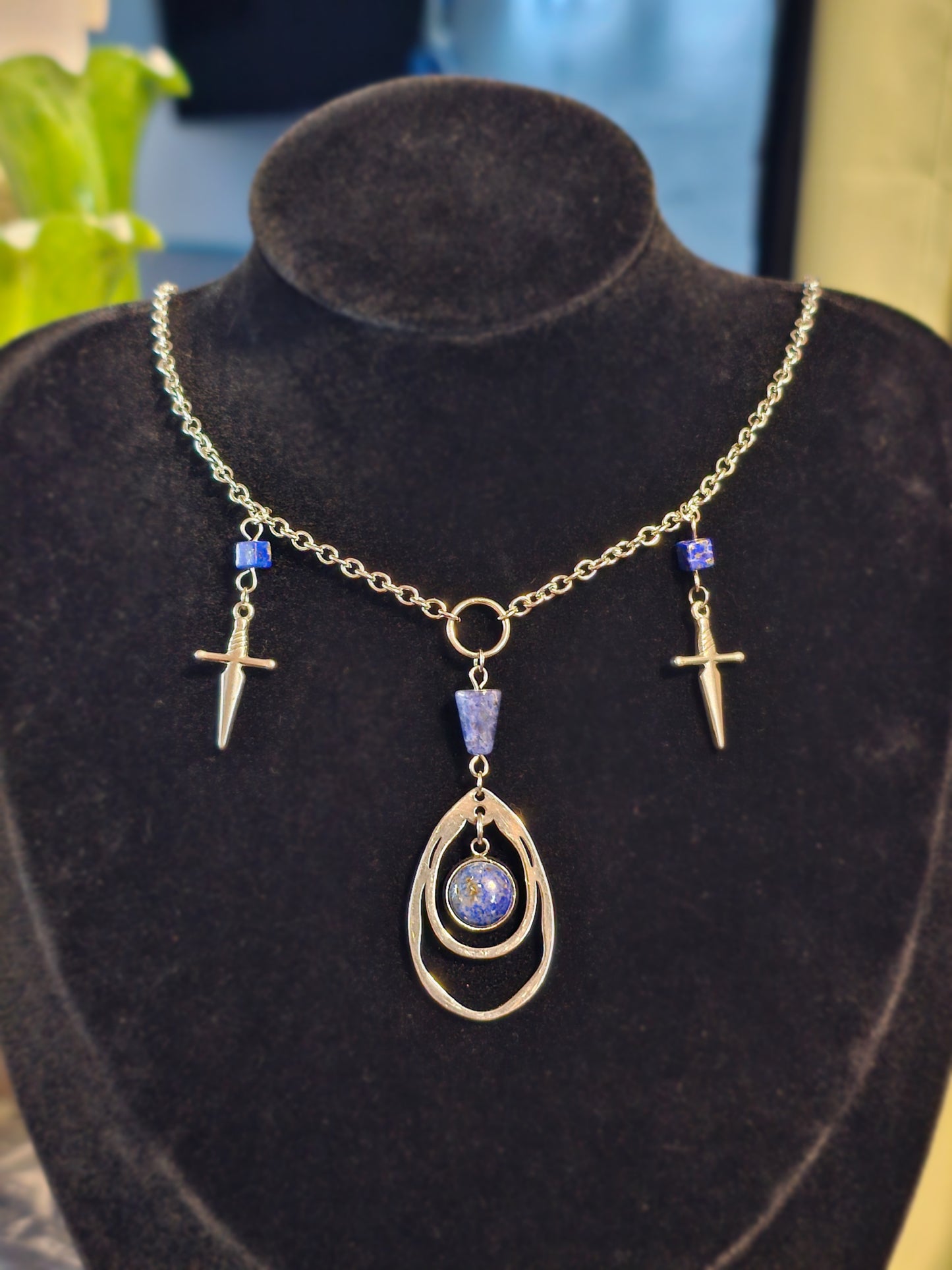 Lapis and Blades Necklace