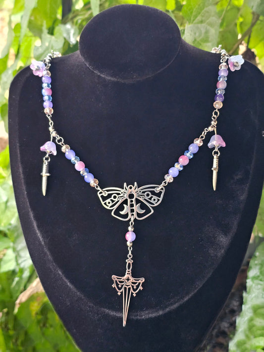 Violet Mothblade Necklace