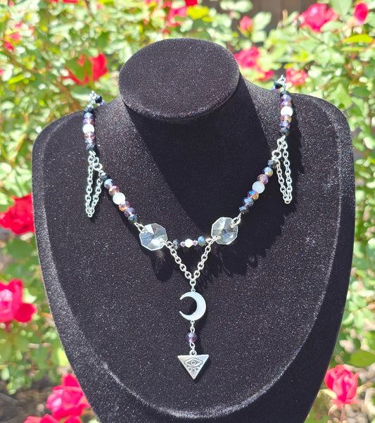Eye and Moon Prism Necklace