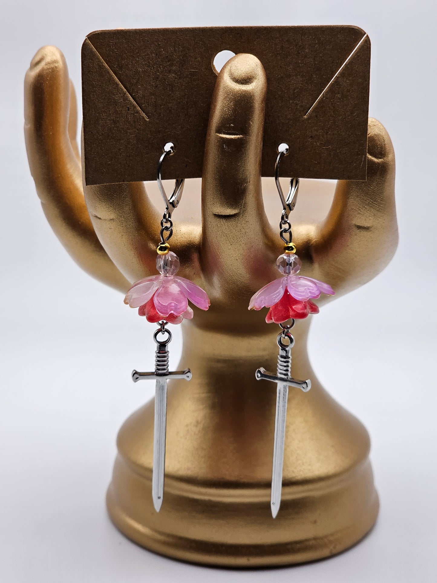 Arcadian Sword and Flowers Earrings