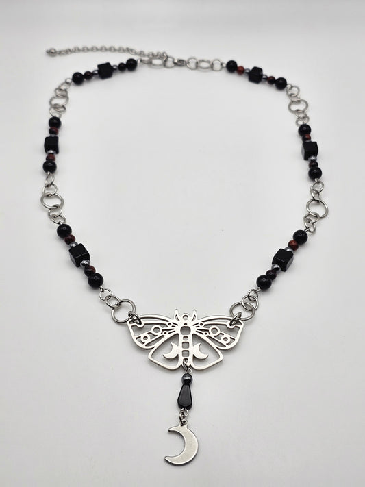 Midnight Moth to Embers Necklace