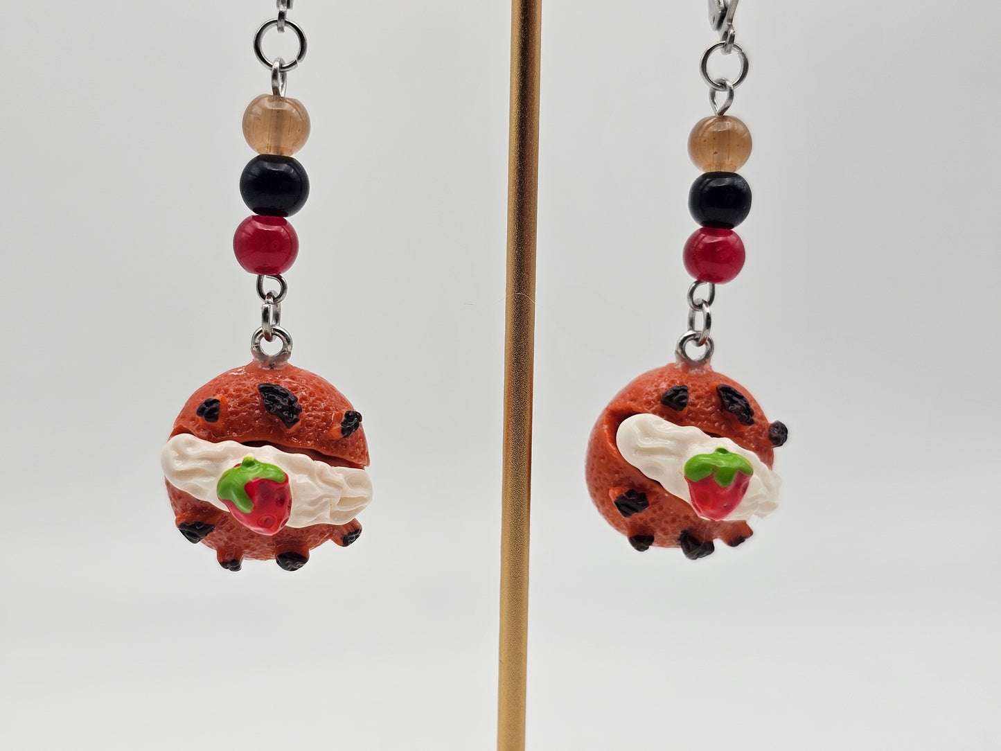 Strawberries and Cream Pastry Earrings
