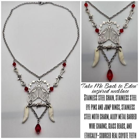 Moth, Wire, and Teeth necklace