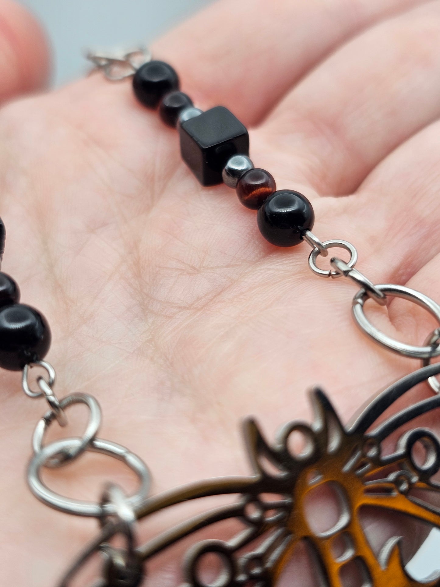 Midnight Moth to Embers Necklace
